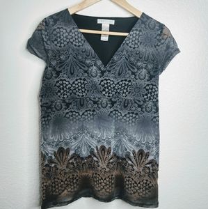 Lizwear by Liz Claiborne, Sheer V neck, Medium